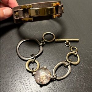 Kenneth Cole bracelet & Brown Leather Bracelet with Gold Accents from Nordstrom